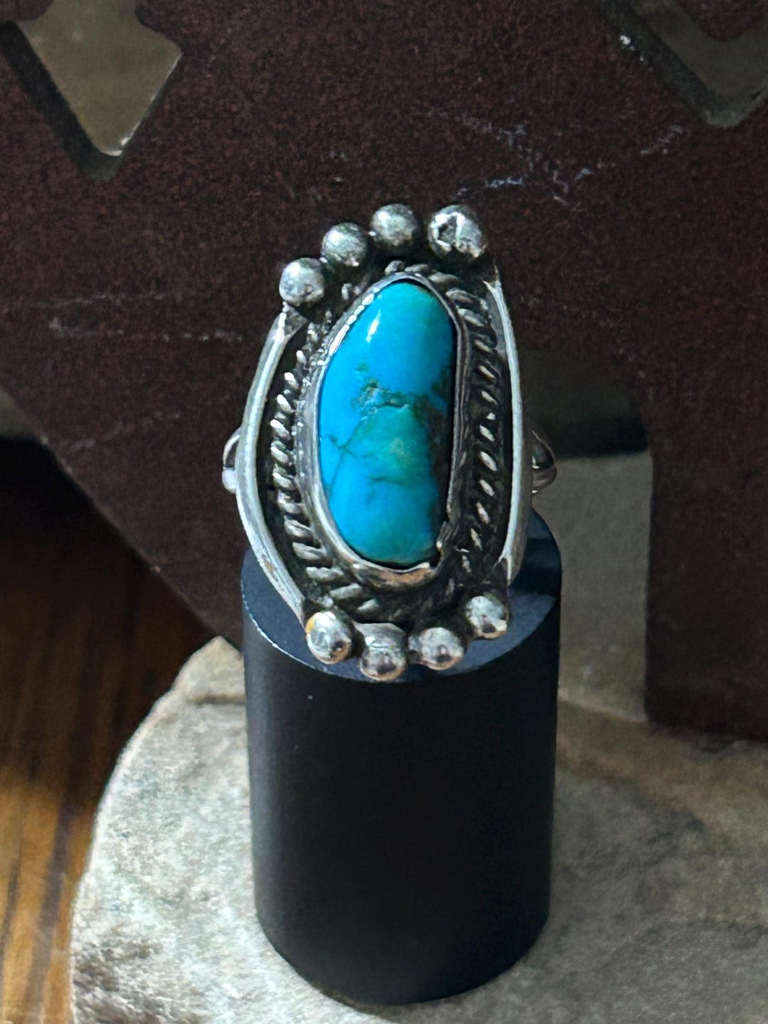 Vintage Estate Turquoise Split Shank Ring - Etsy