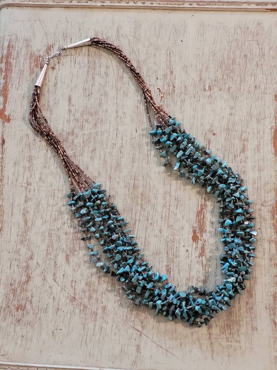 7 Strand Kingman Turquoise Necklace