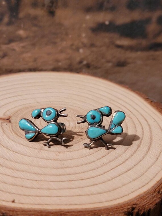Vintage Roadrunner Earrings Gem