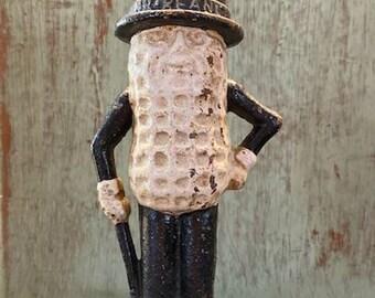 Vintage Cast Iron Mr. Peanut Coin Bank