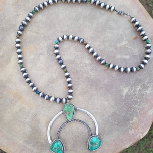 Sonoran Gold Turquoise Naja Crescent Moon Necklace