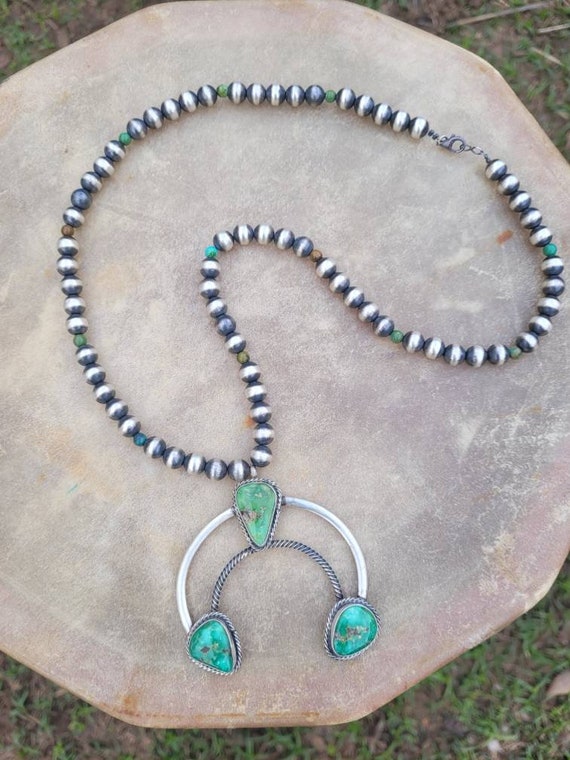 Sonoran Gold Turquoise Naja Crescent Moon Necklace
