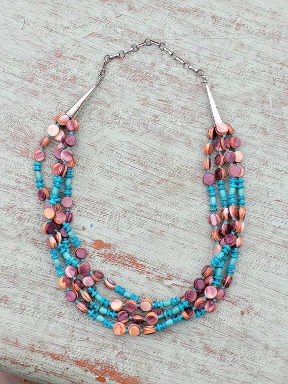 Spiny Oyster and Turquoise Necklace