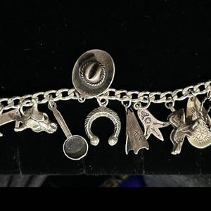 Vintage Sterling Silver Charm Bracelet