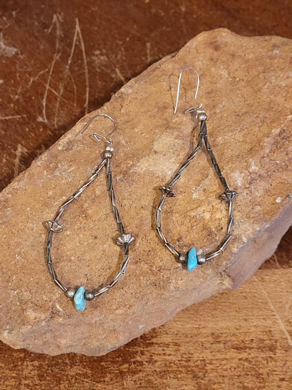 Liquid Silver and Turquoise Earrings