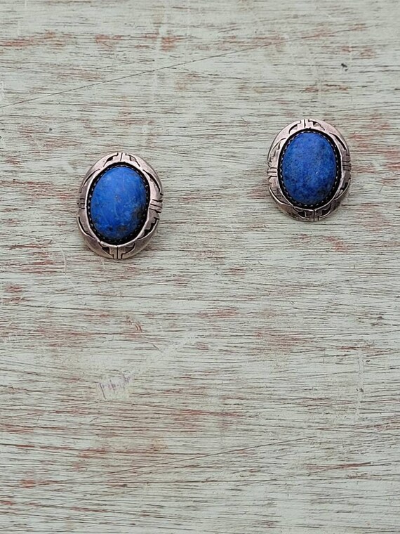 Handmade Vintage Style 18k Gold Plated Dangle Earrings With Lapis Lazuli & Turquoise – From India