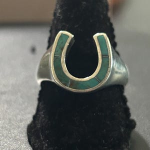 Vintage Turquoise Horseshoe Ring.