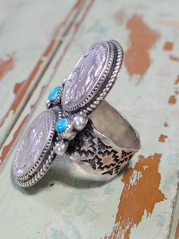 Buffalo Nickle SS Adjustable Ring - image 4