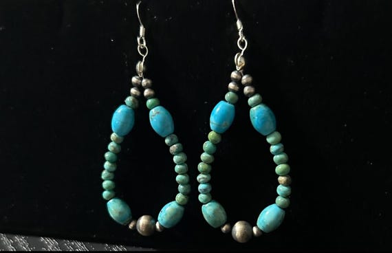 Hand Made Turquoise Earrings - image 1