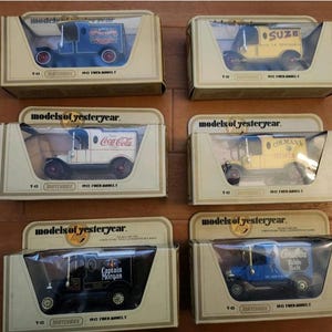 Matchbox Models of Yesteryear 1/43 Y12 FORD MODEL T VEHICLES each in Original Box -       5 different types available