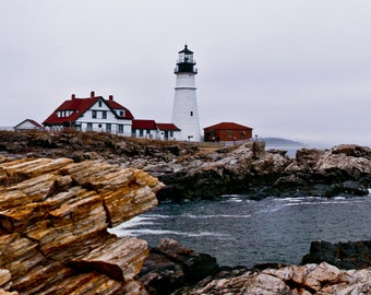 Panoramic view of Portland Head Lighthouse