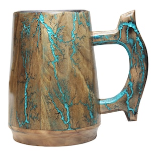 Personalisierter Bierkrug aus Holz mit Stahleinsatz: Trauzeugen Geschenk Bild 6