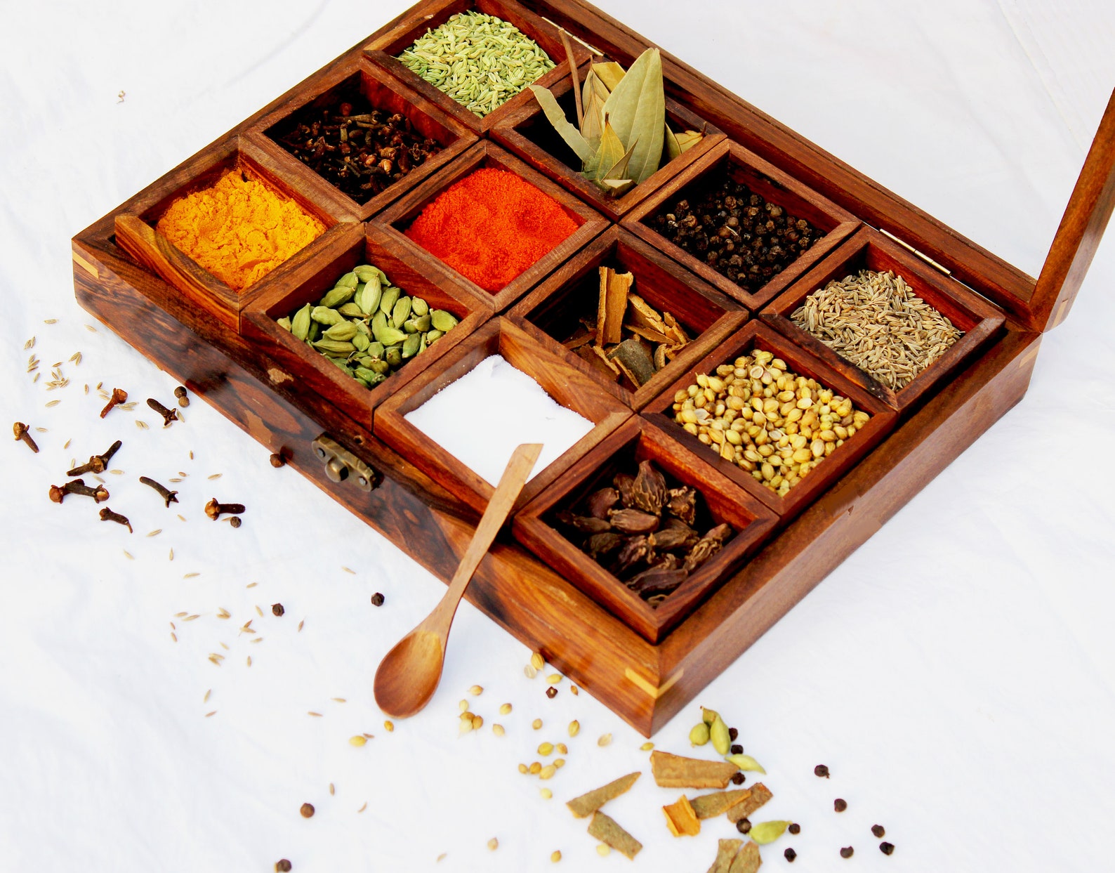 Wooden Spice Box Wooden Spice Organizer Wooden Box for Etsy