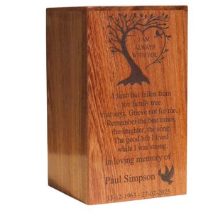 Urn for Human Ashes - Personalized Engraved Memorial Urn, Unique Keepsake with Any Text or Design