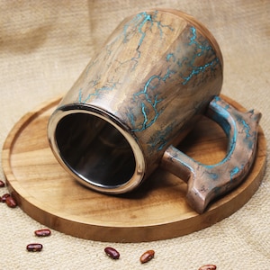 Personalisierter Bierkrug aus Holz mit Stahleinsatz: Trauzeugen Geschenk Bild 9