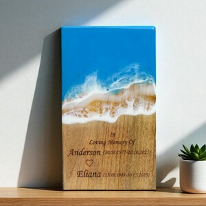 Companion ocean wave resin urn for husband and wife | Personalize XX large urn for two peoples | 500lbs urn for storing couples ashes