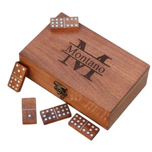Wooden Double Nine Dominoes Set with Personalized Box