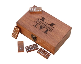 Wooden Double Nine Dominoes Set with Personalized Box
