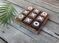 wooden tic tac toe perfect gifting for birthday | Tic Tac Toe Game for Kids and Family Board Games | table top Nought | board game product logo