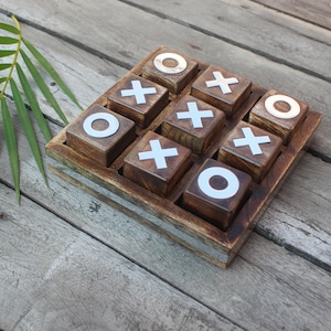 wooden tic tac toe perfect gifting for birthday | Tic Tac Toe Game for Kids and Family Board Games | table top Nought | board game