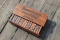 Personalized Wooden Domino Set with Brass Inlay | Family Game Night