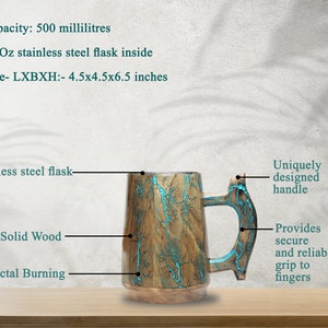 Groomsmen Personalizza la tazza da bere in barattolo di acciaio in legno con manico / Groomsmen Regali per matrimonio / regalo per lui immagine 2