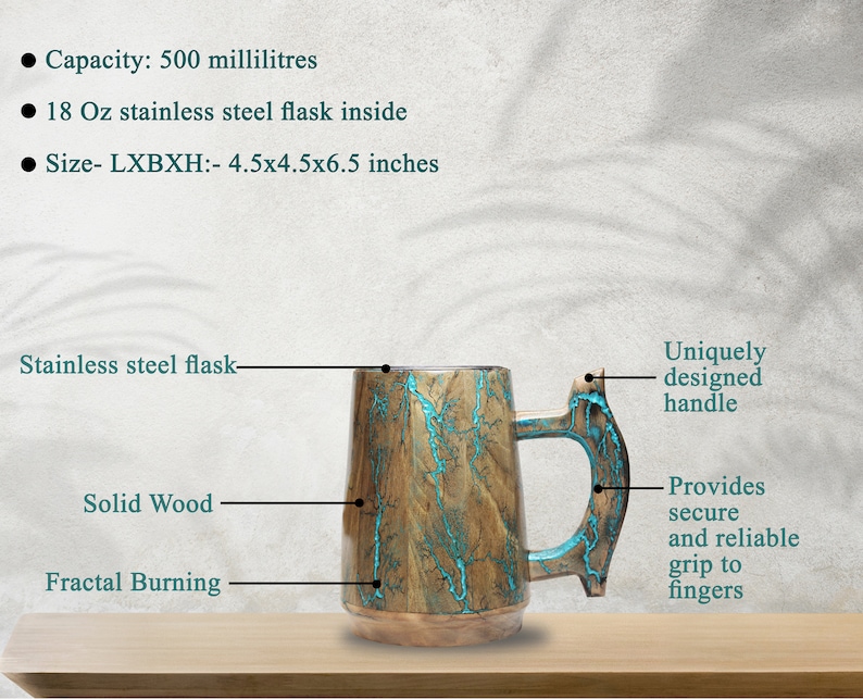 Groomsmen Personalizza la tazza da bere in barattolo di acciaio in legno con manico / Groomsmen Regali per matrimonio / regalo per lui immagine 2