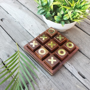 American Art Decor 2 Player Wood Tic Tac Toe