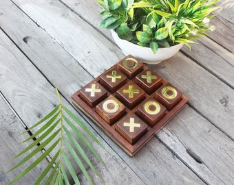 wooden tic tac toe perfect gifting for birthday | Tic Tac Toe Game for Kids and Family Board Games | table top Nought | board game