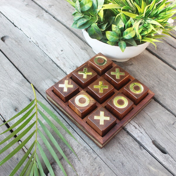 houten boter kaas en eieren perfect cadeau voor verjaardag | Tic Tac Toe-spel voor bordspellen voor kinderen en gezinnen | tafelblad Niets | bordspel