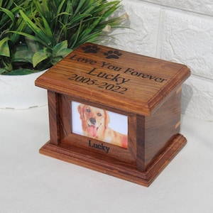 Pet Urns for Dogs , Dog Urns for Ashes , Wood Pet Urns for Cats , Wooden Urn for Pet Ashes , Dog Cremation Box for Ashes ,Dog Ashes Keepsake