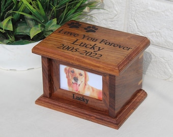 Pet Urns for Dogs , Dog Urns for Ashes , Wood Pet Urns for Cats , Wooden Urn for Pet Ashes , Dog Cremation Box for Ashes ,Dog Ashes Keepsake