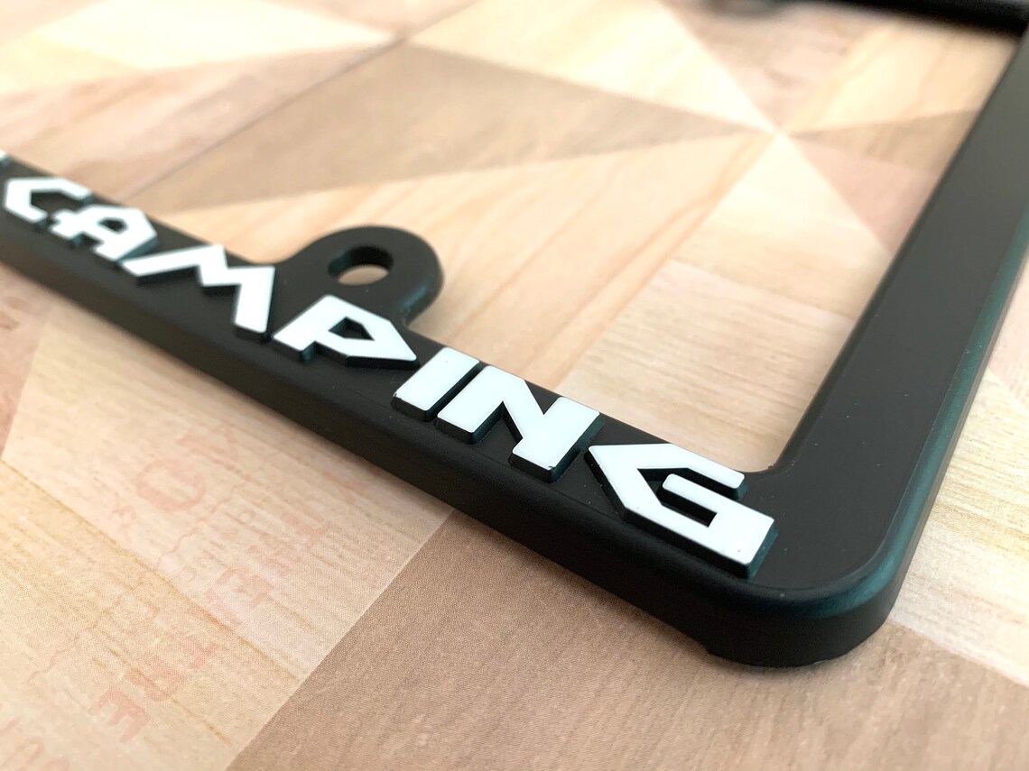 Camping Raised License Plate Frame Etsy Ireland