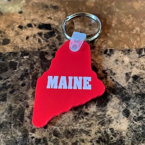 Keychain - Maine - Keychains - Red/ White
