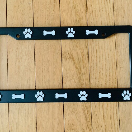 Paw Prints License Plate Frame Cat Car Tag Frame Dog License Etsy