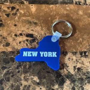 MaryEllisNewYork New York Keychain Metal New York Big Apple Souvenir Gift Key Ring Steel Backing Art by Mary Ellis