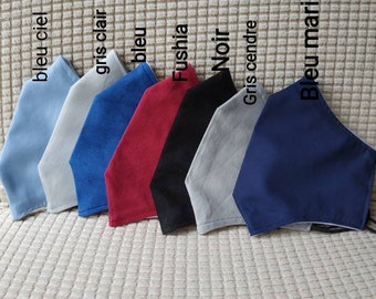 Face masks Washable fabric AFNOR 100% cotton