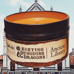 Ancient Library Light While Playing Dungeons and Dragons Immersive EXP Soy Wax Candle
