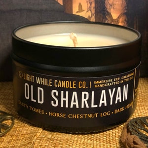 Old Sharlayan Light While Playing Final Fantasy XIV Immersive EXP Soy Wax Candles Leather Bound Book Scent.