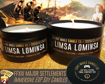 Limsa Lominsa Soy Wax Candle Final Fantasy XIV Immersive Experience Aromatherapy for Gamers.