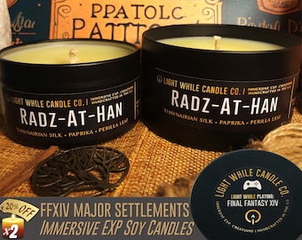 Radz-At-Han Soy Wax Candle Final Fantasy XIV Immersive Experience Aromatherapy for Gamers.