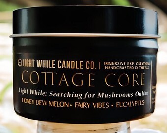 Cottage Core Light While Shopping for Mushrooms Online Fairy Vibes Scented Soy Wax Candle
