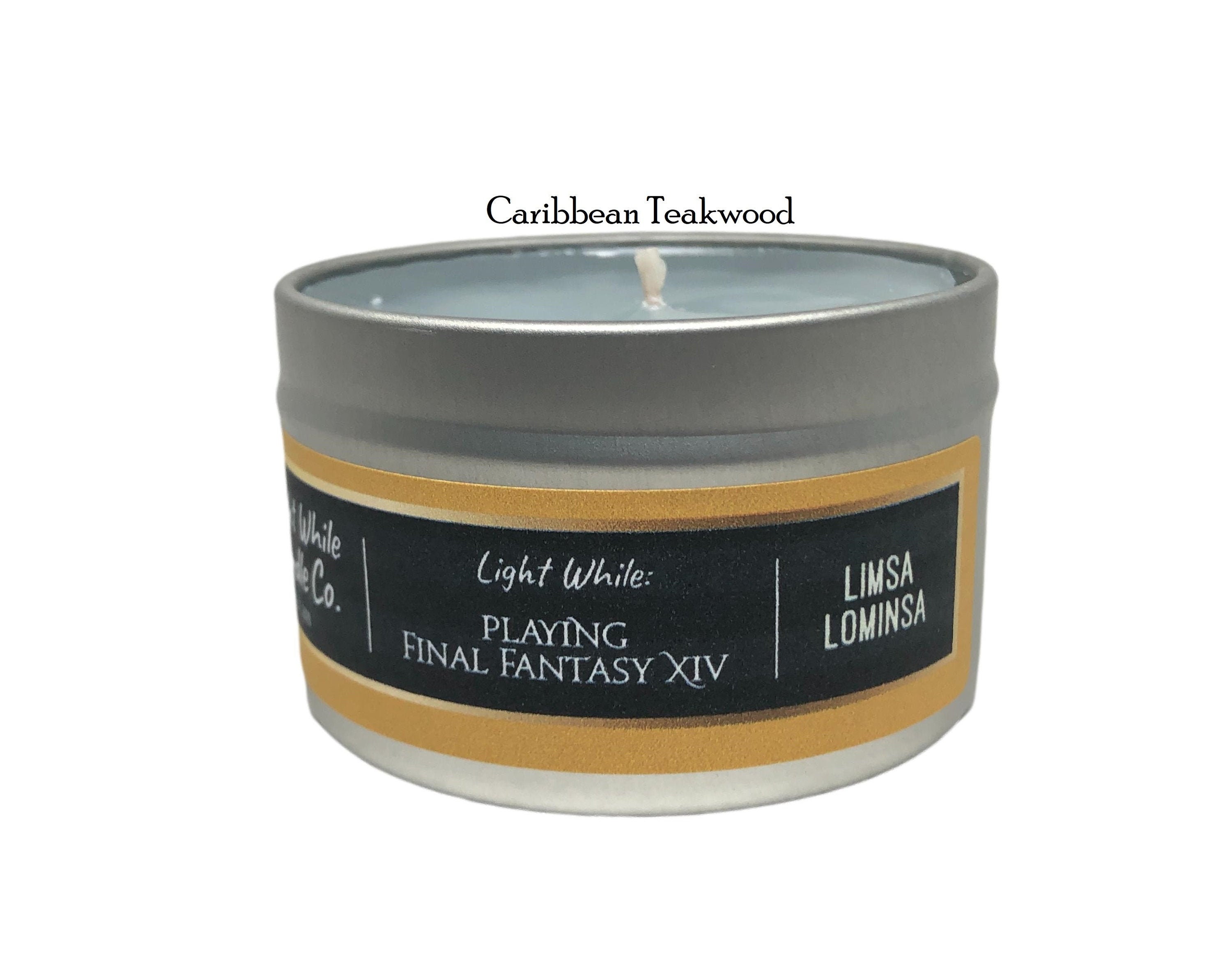 6oz Caribbean Teakwood Scented Tin Candle FFXIV Final Fantasy Etsy