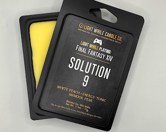 Solution 9 FFXIV Themed Wax Melts– Energy Tonic & White Peach and Mamook Pear Scented.