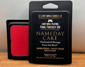 Customizable FFXIV Nameday Cake – Strawberry Cheesecake Scented Soy Wax Melts