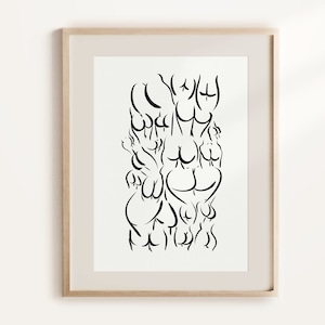 Nice Bum Printable Wall Art, Line Art Butt Poster, Booty Drawing Art Print, Body Positivity Painting, Quirky Bathroom Sign Art, Minimal Boho