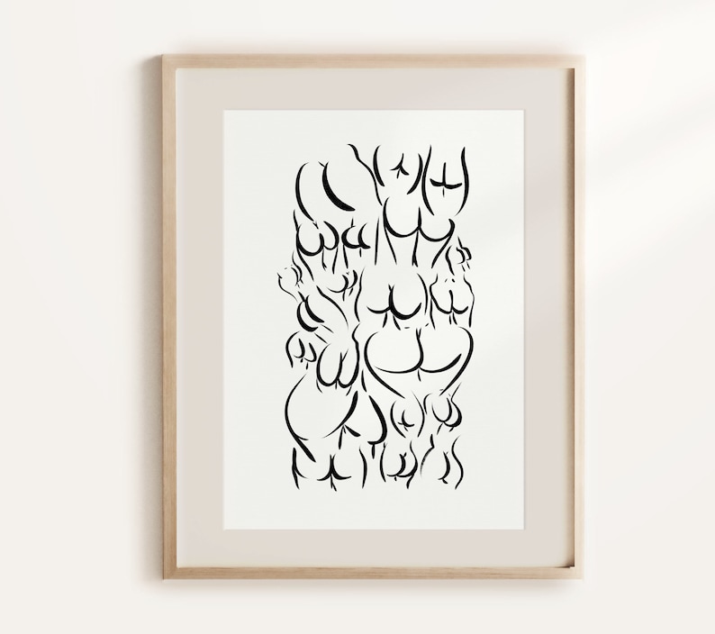 Nice Bum Printable Wall Art, Line Art Butt Poster, Booty Drawing Art Print, Body Positivity Painting, Quirky Bathroom Sign Art, Minimal Boho 