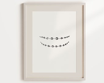 Dental Braces Line Drawing, One Line Dentist Illustration, Abstract Teeth Printable Wall Art, Dentist Minimal Painting, Medical Art Print