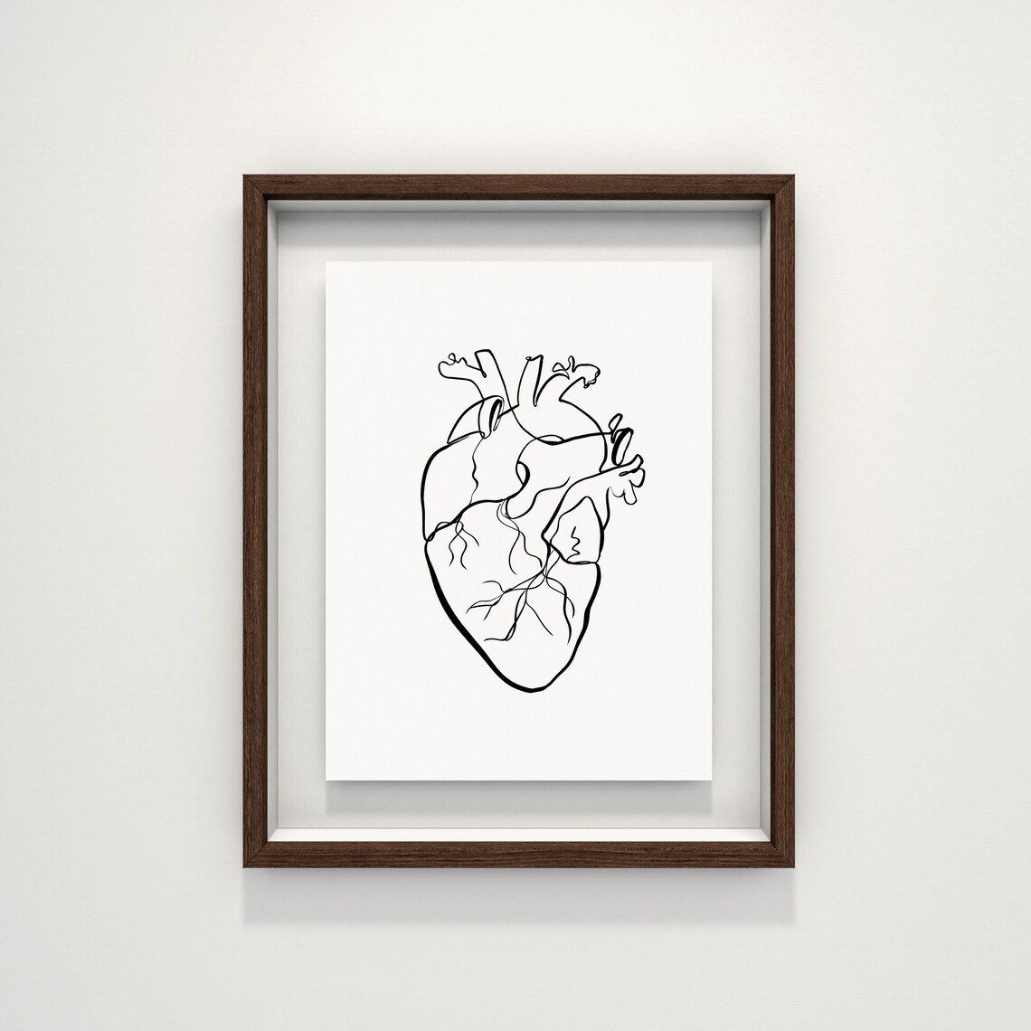 Abstract Heart Wall Art Painting Minimalist Heart Line Art Etsy