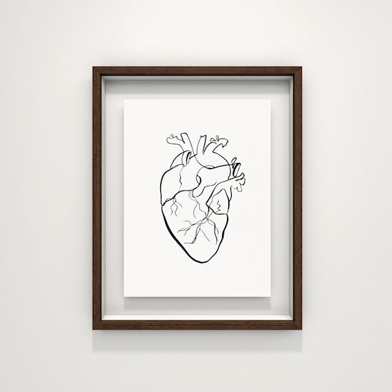 Buy Abstract Heart Wall Art Painting, Minimalist Heart Line Art, Modern  Medical Art, Anatomy Art Print, Organ Illustration, Doctor Decor Artwork  Online in India - Etsy